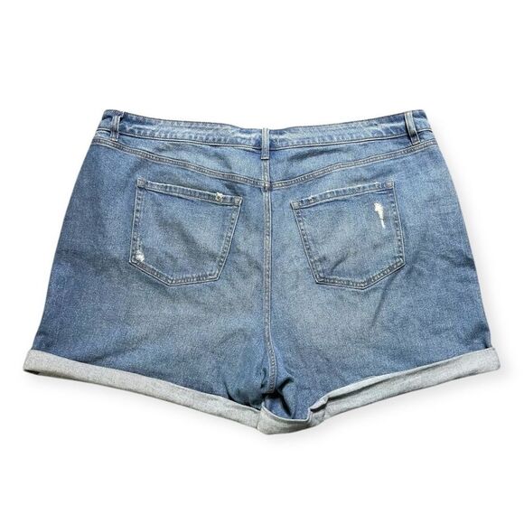 Lane Bryant Jean Shorts Womens 22 Curvy Mid-Rise Boyfriend Medium Wash Denim - Picture 2 of 6